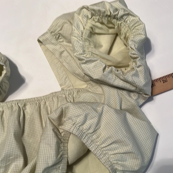 Copper Key gingham green white print cropped top with puff sleeves size large - Picture 10 of 11